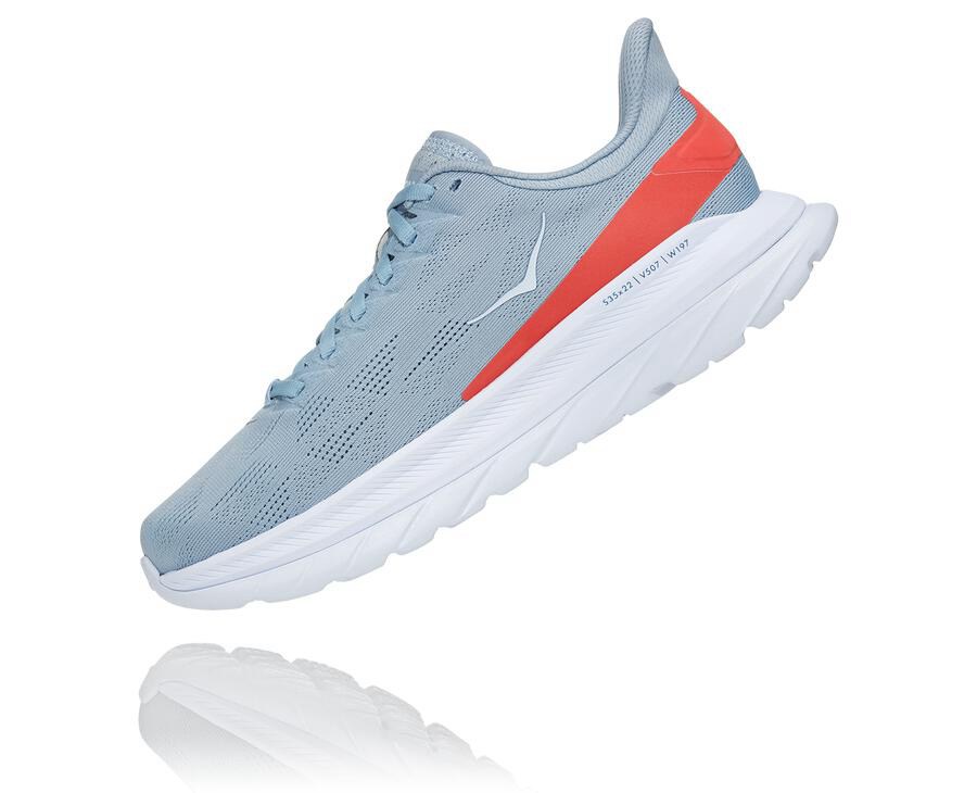 Hoka One One Hardloopschoenen Dames - Mach 4 - Blauw/Wit - QY1853267